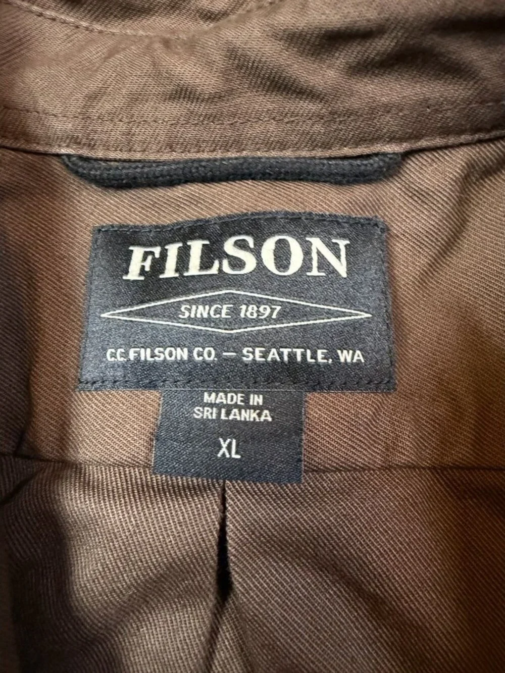 Filson Weather Worker Jac Shirt XL Brown Marsholive Button Up Workwear Heavy - Picture 2 of 7